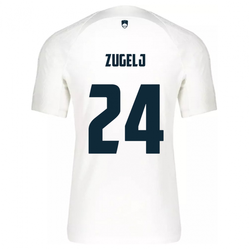 Kinder Slowenien Nino Zugelj #24 Weiß Heimtrikot Trikot 24-26 T-Shirt Österreich