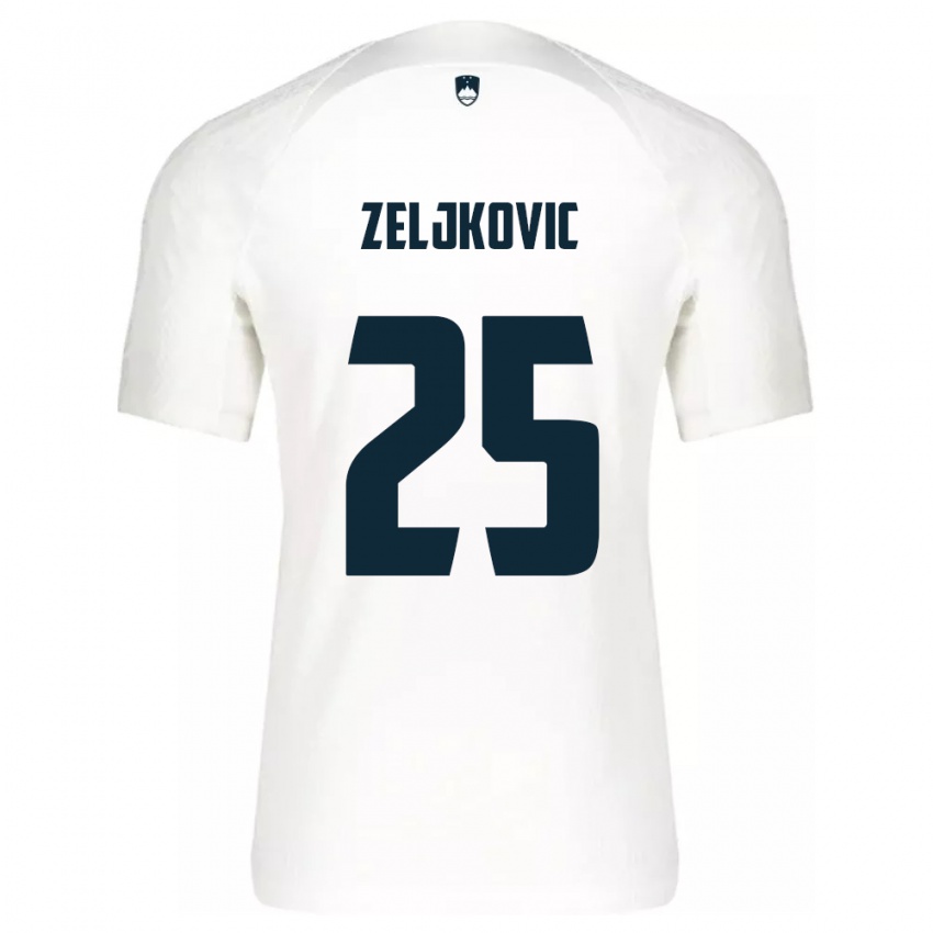 Kinder Slowenien Adrian Zeljkovic #25 Weiß Heimtrikot Trikot 24-26 T-Shirt Österreich