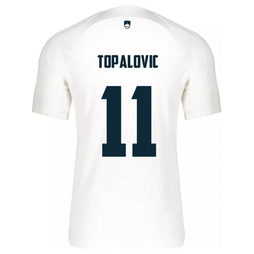 Kinder Slowenien Luka Topalovic #11 Weiß Heimtrikot Trikot 24-26 T-Shirt Österreich