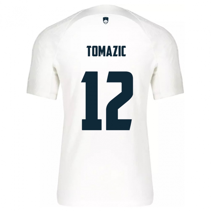 Kinder Slowenien Lukas Tomazic #12 Weiß Heimtrikot Trikot 24-26 T-Shirt Österreich