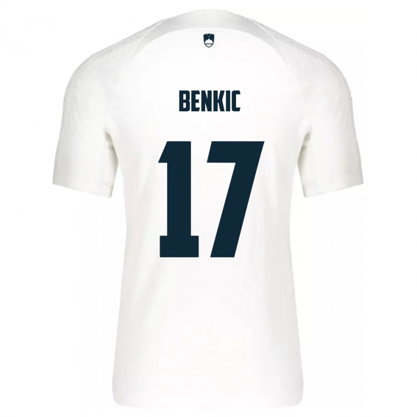 Kinder Slowenien Kevin Benkic #17 Weiß Heimtrikot Trikot 24-26 T-Shirt Österreich