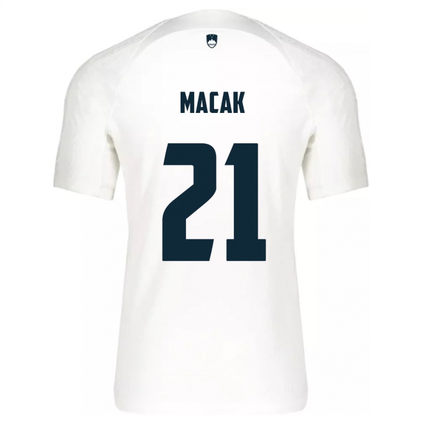 Kinder Slowenien Lucas Macak #21 Weiß Heimtrikot Trikot 24-26 T-Shirt Österreich