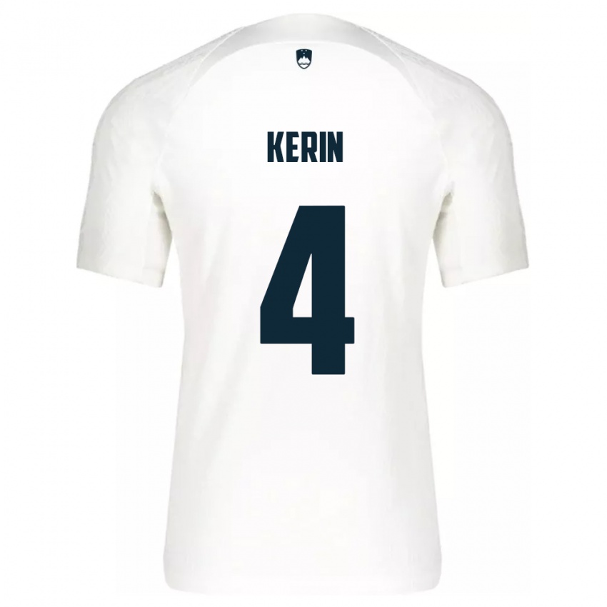 Kinder Slowenien Mark Kerin #4 Weiß Heimtrikot Trikot 24-26 T-Shirt Österreich