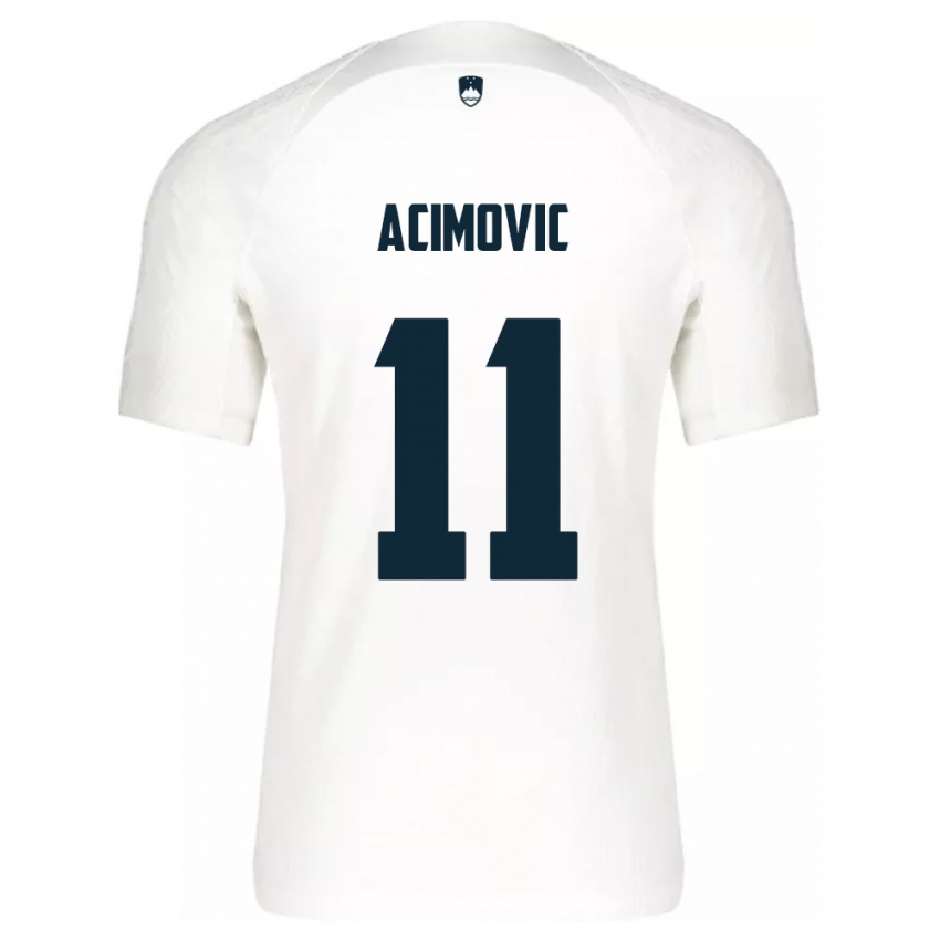 Kinder Slowenien Mateo Acimovic #11 Weiß Heimtrikot Trikot 24-26 T-Shirt Österreich