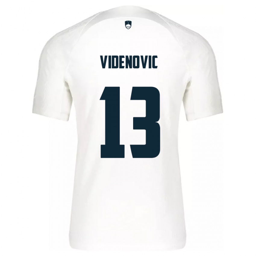 Kinder Slowenien Denis Videnovic #13 Weiß Heimtrikot Trikot 24-26 T-Shirt Österreich