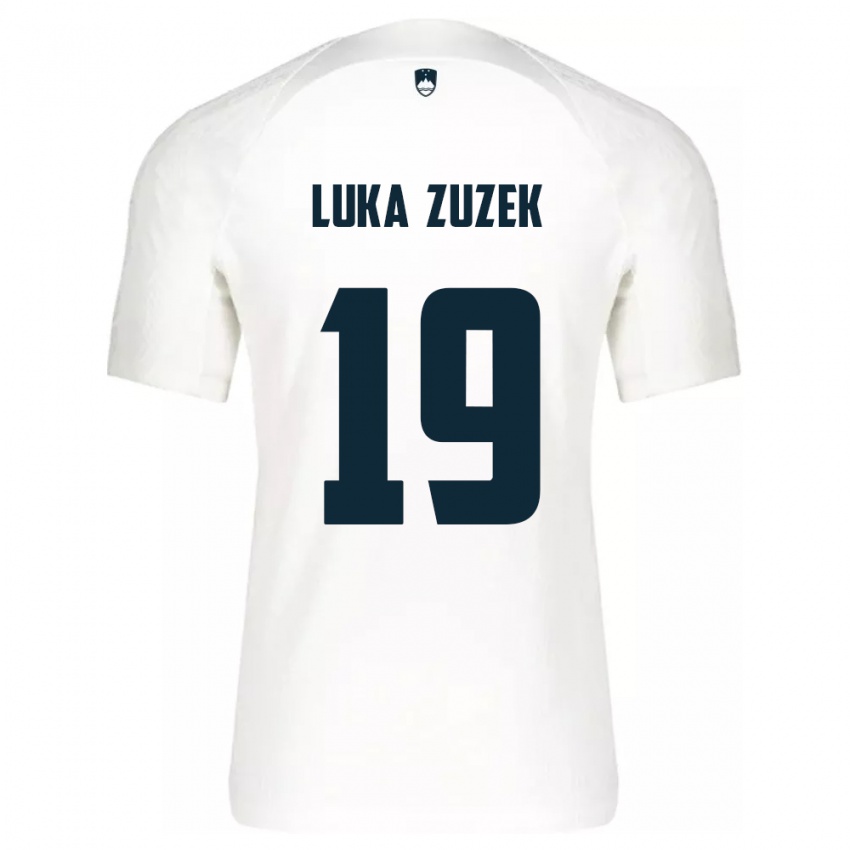 Kinder Slowenien Zan Luka Zuzek #19 Weiß Heimtrikot Trikot 24-26 T-Shirt Österreich