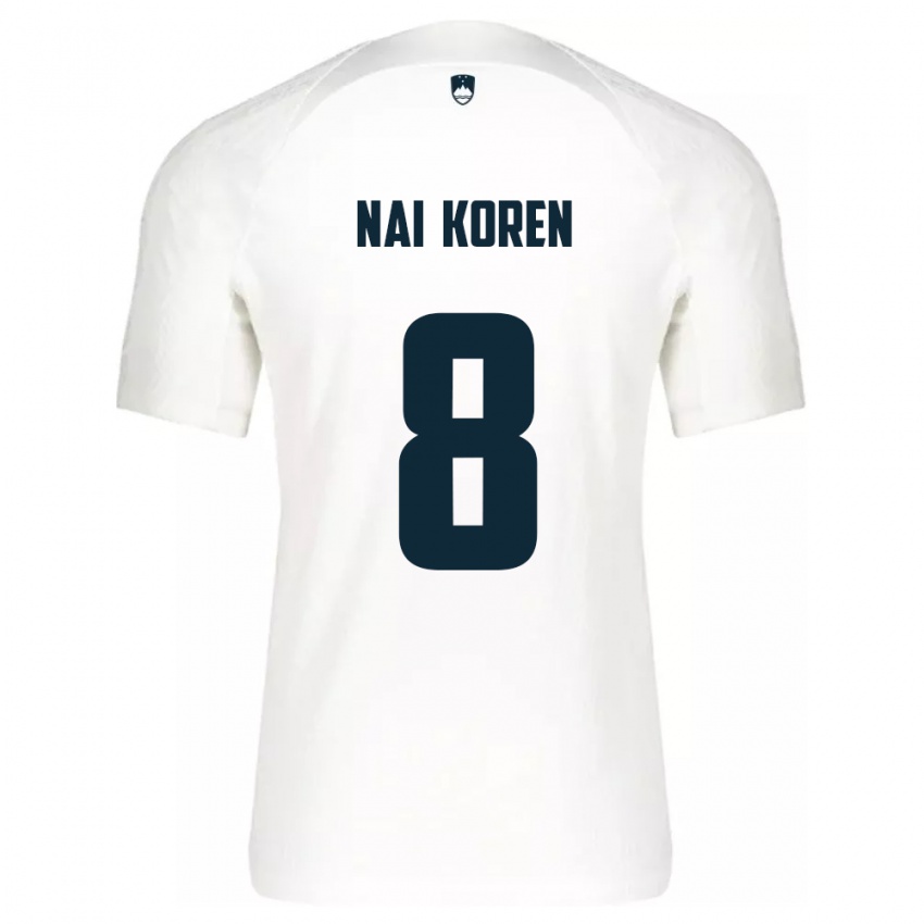 Kinder Slowenien Tian Nai Koren #8 Weiß Heimtrikot Trikot 24-26 T-Shirt Österreich