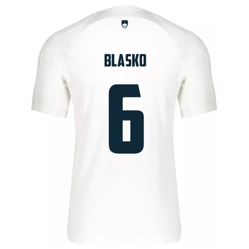 Kinder Slowenien Svit Blasko #6 Weiß Heimtrikot Trikot 24-26 T-Shirt Österreich