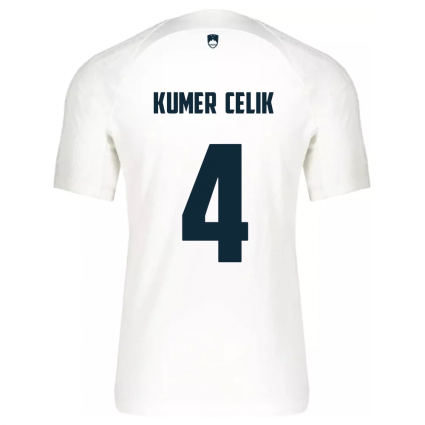 Kinder Slowenien An Kumer Celik #4 Weiß Heimtrikot Trikot 24-26 T-Shirt Österreich