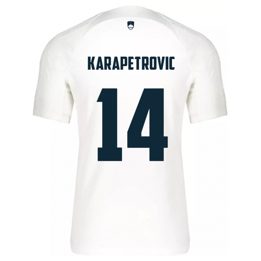 Kinder Slowenien Luka Karapetrovic #14 Weiß Heimtrikot Trikot 24-26 T-Shirt Österreich