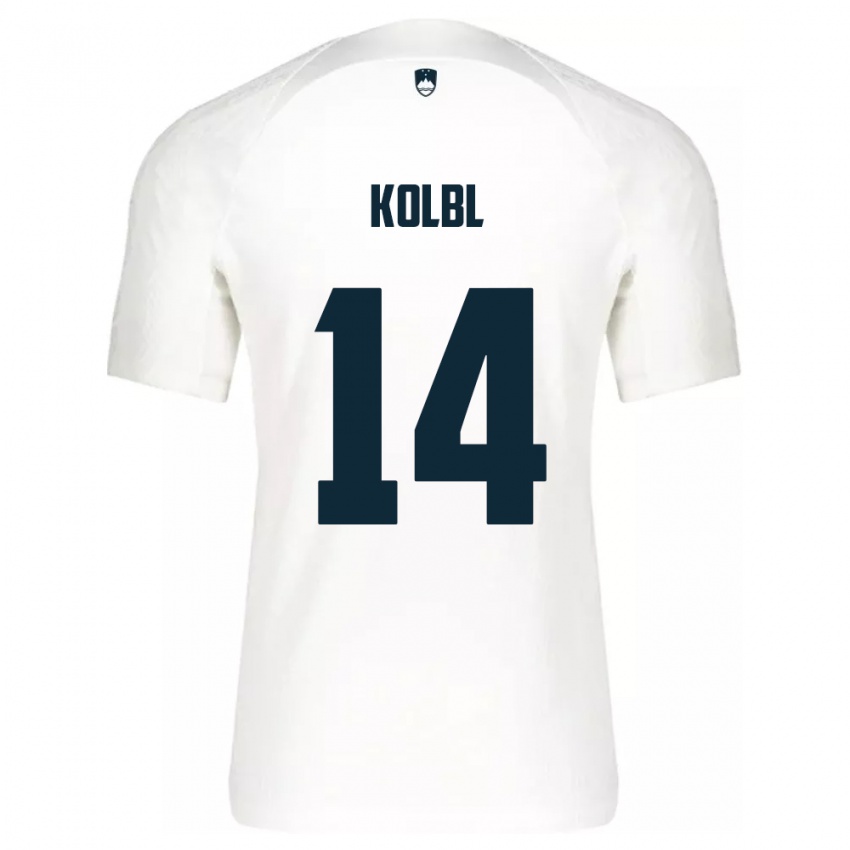 Kinder Slowenien Špela Kolbl #14 Weiß Heimtrikot Trikot 24-26 T-Shirt Österreich