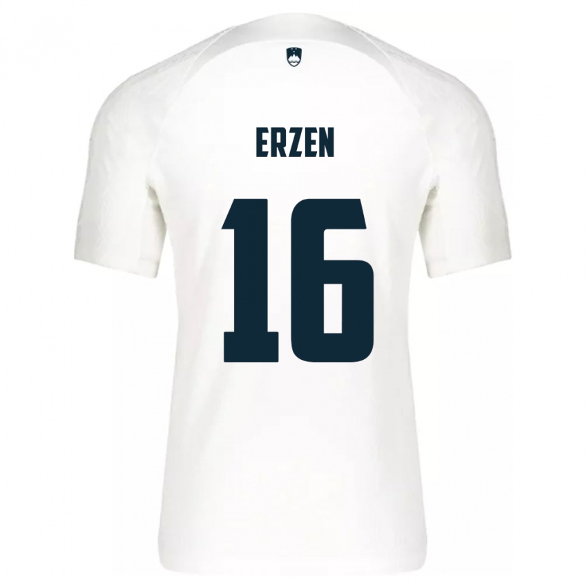 Kinder Slowenien Kaja Eržen #16 Weiß Heimtrikot Trikot 24-26 T-Shirt Österreich