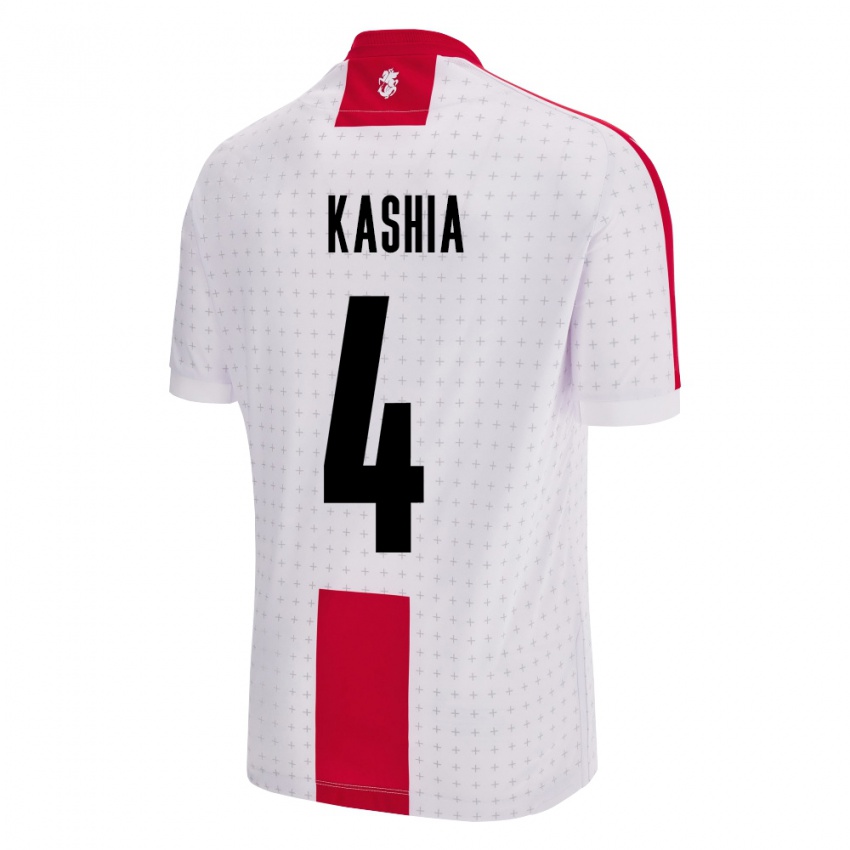 Kinder Georgien Guram Kashia #4 Weiß Heimtrikot Trikot 24-26 T-Shirt Österreich