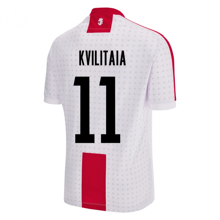 Kinder Georgien Giorgi Kvilitaia #11 Weiß Heimtrikot Trikot 24-26 T-Shirt Österreich