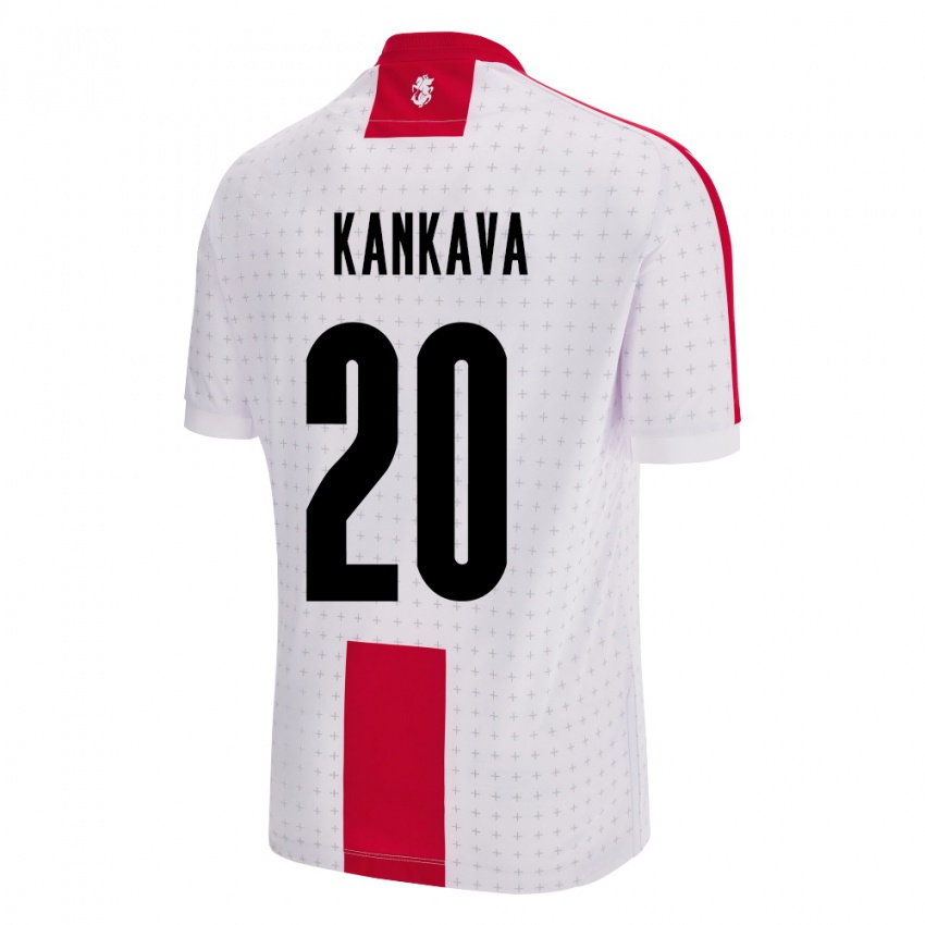 Kinder Georgien Jaba Kankava #20 Weiß Heimtrikot Trikot 24-26 T-Shirt Österreich