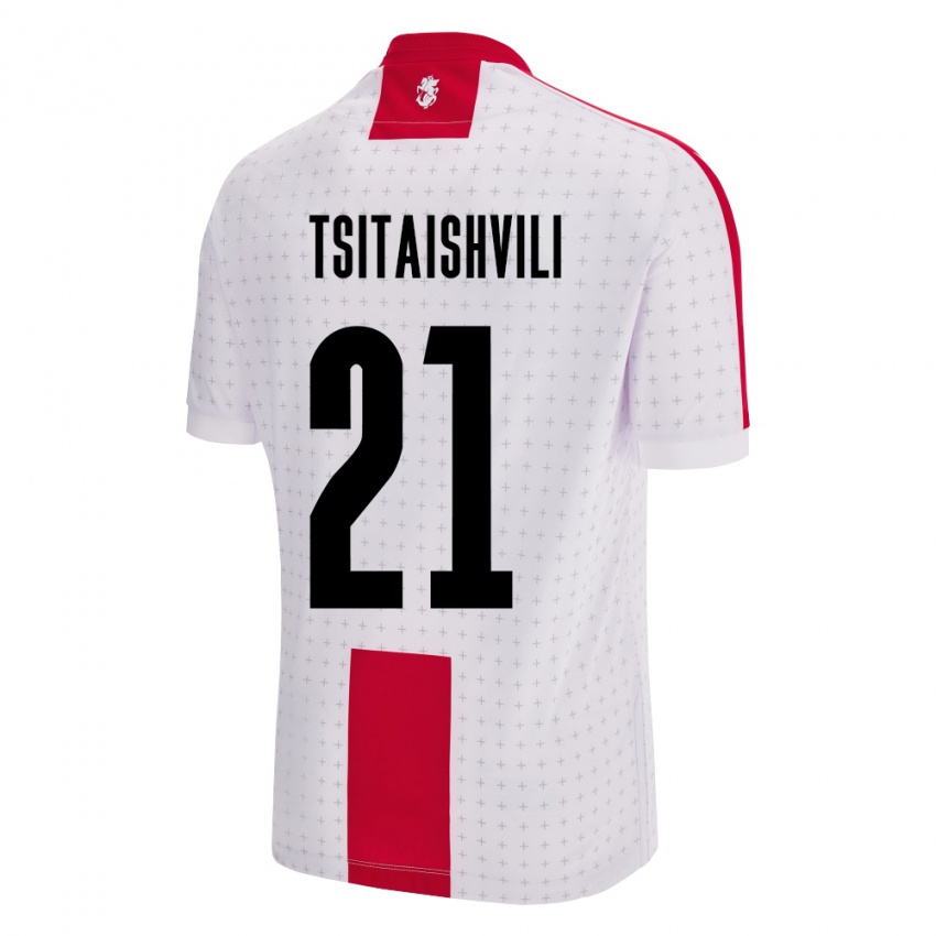 Kinder Georgien Georgiy Tsitaishvili #21 Weiß Heimtrikot Trikot 24-26 T-Shirt Österreich