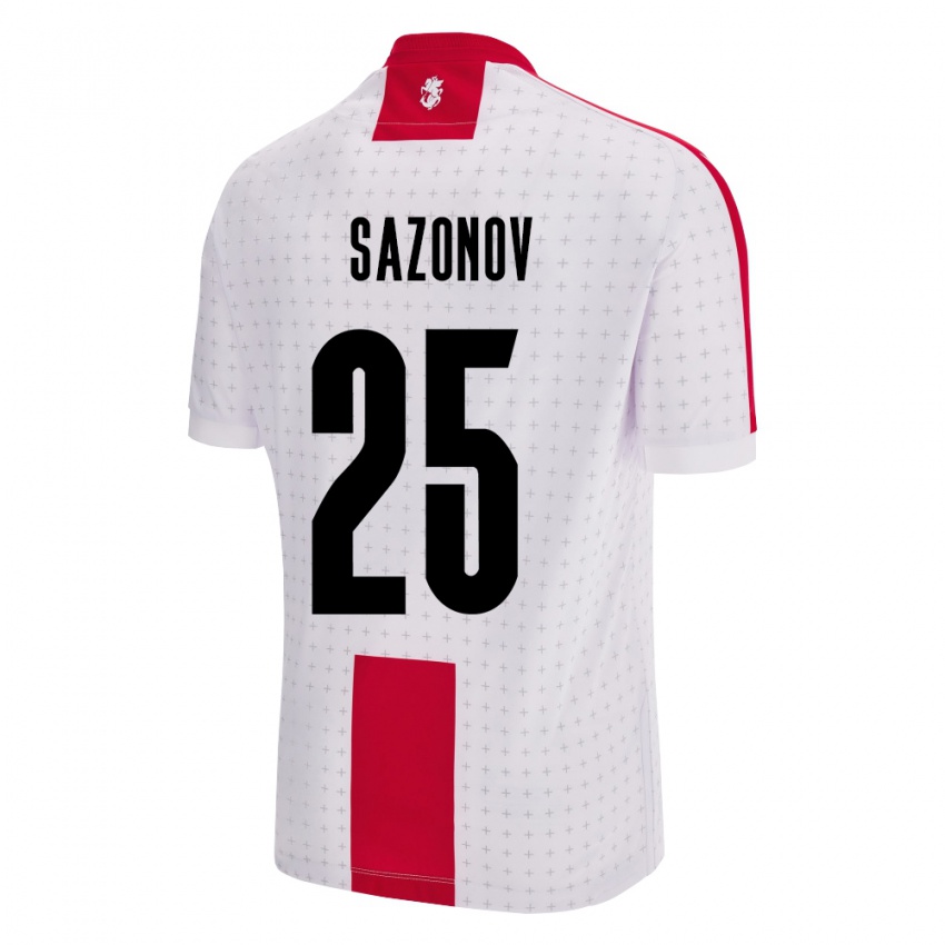 Kinder Georgien Saba Sazonov #25 Weiß Heimtrikot Trikot 24-26 T-Shirt Österreich