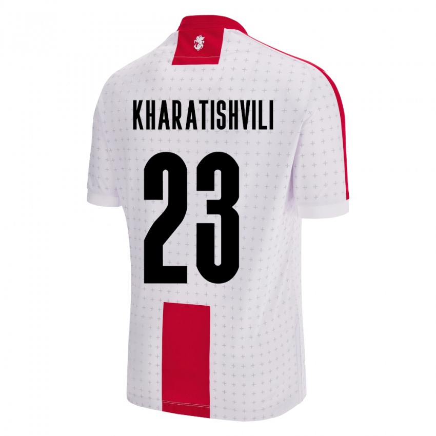 Kinder Georgien Luka Kharatishvili #23 Weiß Heimtrikot Trikot 24-26 T-Shirt Österreich