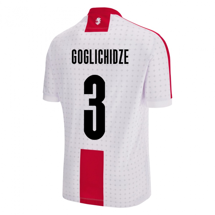 Kinder Georgien Saba Goglichidze #3 Weiß Heimtrikot Trikot 24-26 T-Shirt Österreich