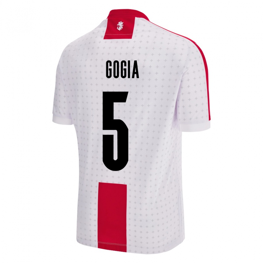 Kinder Georgien Gigi Gogia #5 Weiß Heimtrikot Trikot 24-26 T-Shirt Österreich