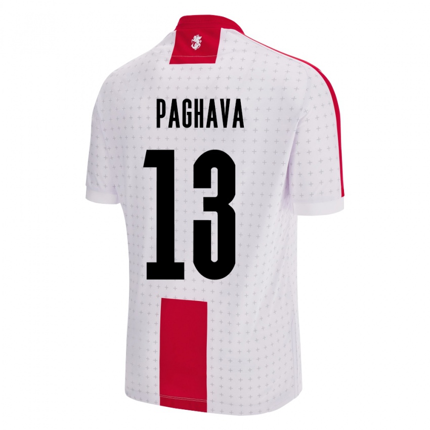 Kinder Georgien Davit Paghava #13 Weiß Heimtrikot Trikot 24-26 T-Shirt Österreich