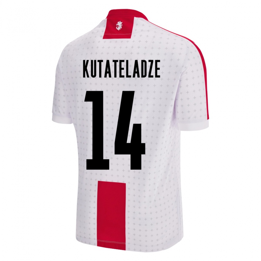 Kinder Georgien Alexandre Kutateladze #14 Weiß Heimtrikot Trikot 24-26 T-Shirt Österreich