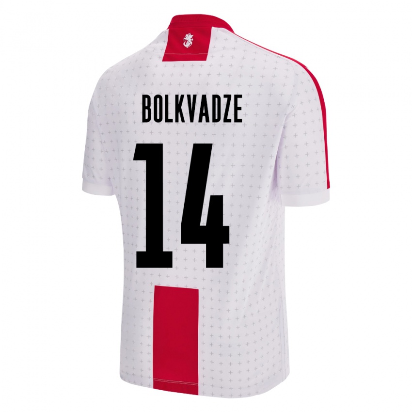 Kinder Georgien Anastasia Bolkvadze #14 Weiß Heimtrikot Trikot 24-26 T-Shirt Österreich