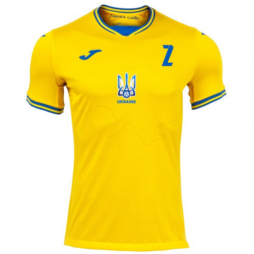 Kinder Ukraine Vitaliy Roman #2 Gelb Heimtrikot Trikot 24-26 T-Shirt Österreich