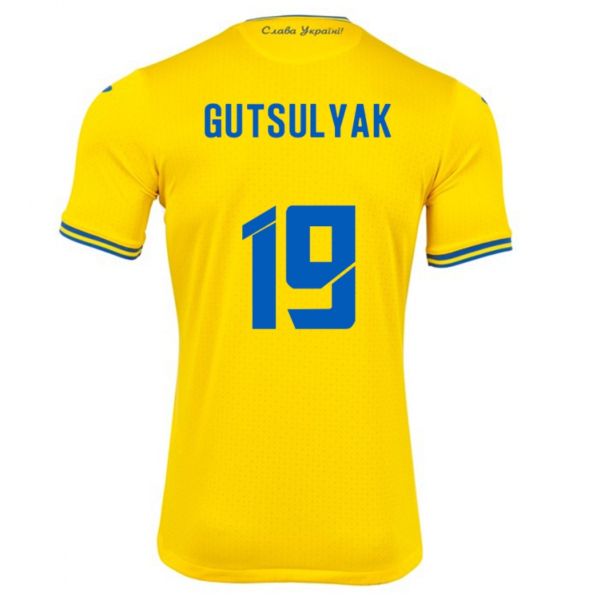 Kinder Ukraine Oleksiy Gutsulyak #19 Gelb Heimtrikot Trikot 24-26 T-Shirt Österreich