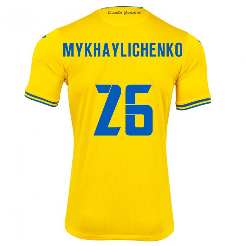 Kinder Ukraine Bogdan Mykhaylichenko #26 Gelb Heimtrikot Trikot 24-26 T-Shirt Österreich