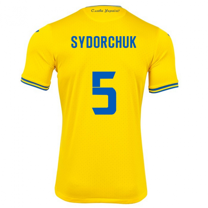 Kinder Ukraine Sergiy Sydorchuk #5 Gelb Heimtrikot Trikot 24-26 T-Shirt Österreich