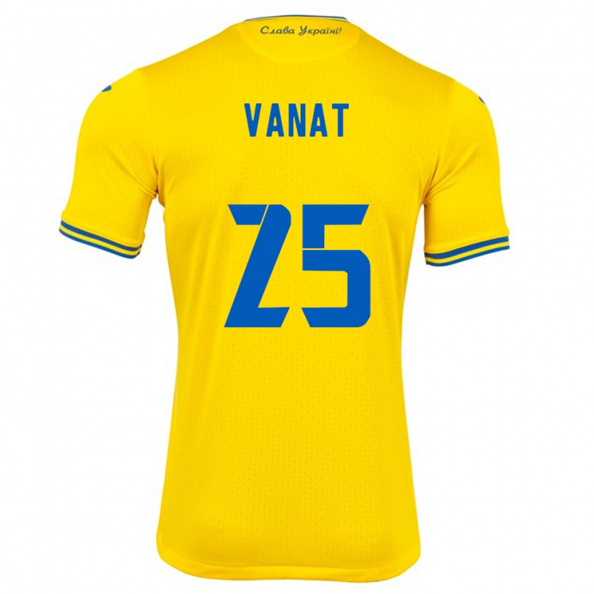 Kinder Ukraine Vladyslav Vanat #25 Gelb Heimtrikot Trikot 24-26 T-Shirt Österreich