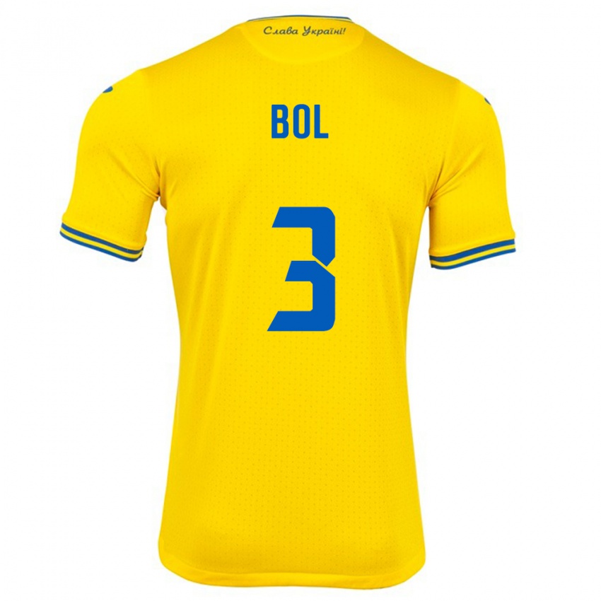 Kinder Ukraine Anton Bol #3 Gelb Heimtrikot Trikot 24-26 T-Shirt Österreich