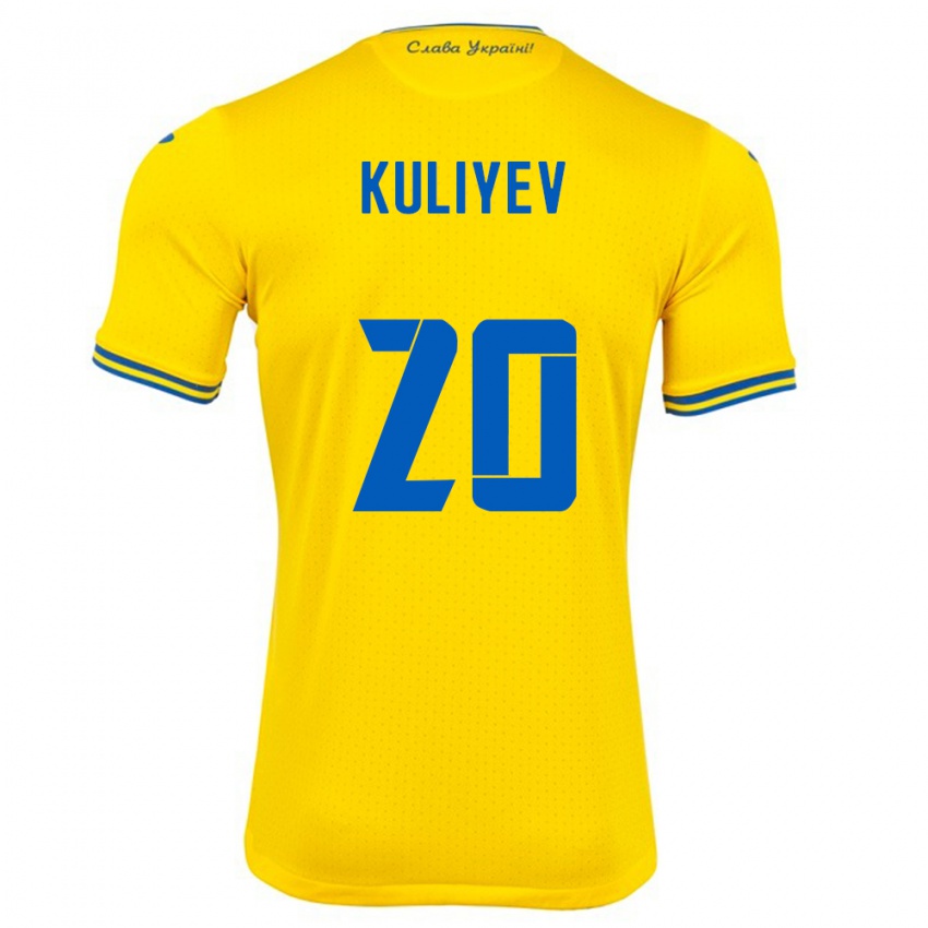 Kinder Ukraine Eldar Kuliyev #20 Gelb Heimtrikot Trikot 24-26 T-Shirt Österreich