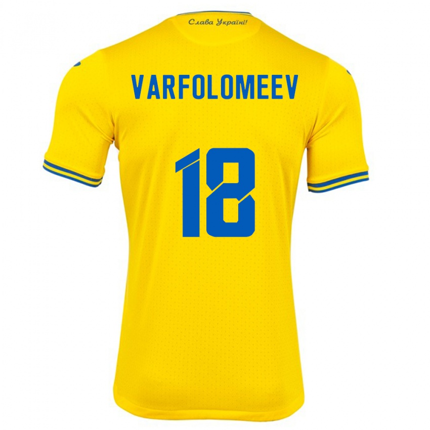 Kinder Ukraine Ivan Varfolomeev #18 Gelb Heimtrikot Trikot 24-26 T-Shirt Österreich