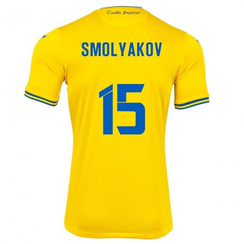 Kinder Ukraine Artem Smolyakov #15 Gelb Heimtrikot Trikot 24-26 T-Shirt Österreich