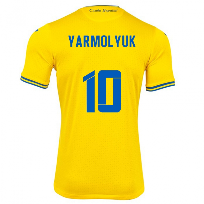 Kinder Ukraine Yegor Yarmolyuk #10 Gelb Heimtrikot Trikot 24-26 T-Shirt Österreich