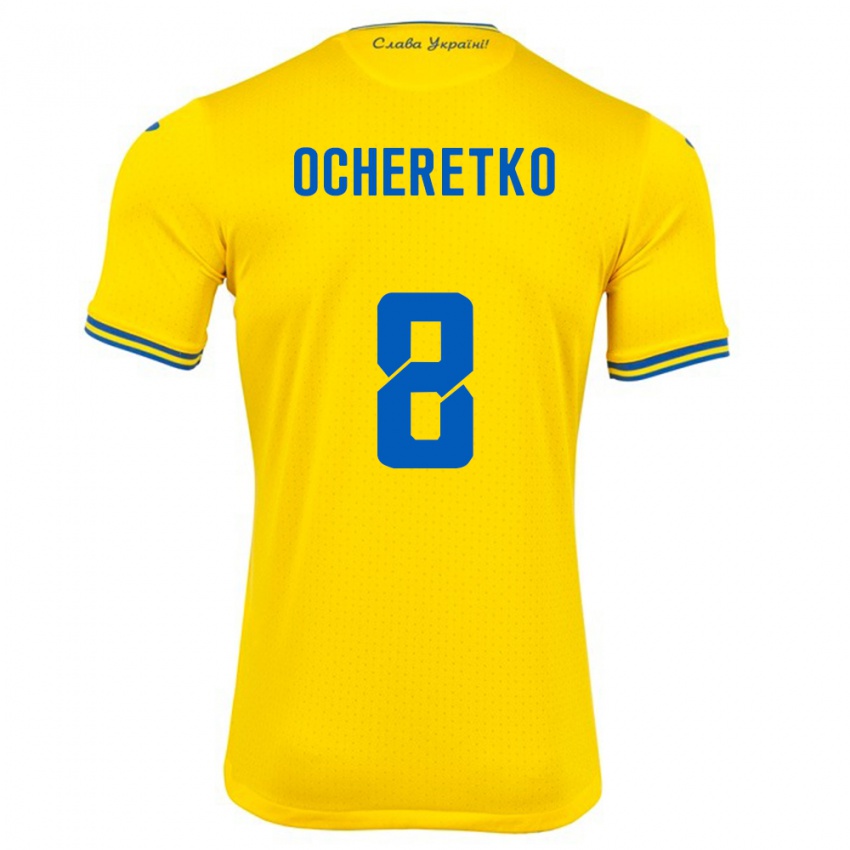 Kinder Ukraine Oleg Ocheretko #8 Gelb Heimtrikot Trikot 24-26 T-Shirt Österreich