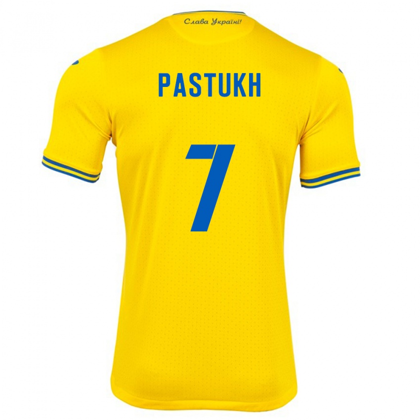 Kinder Ukraine Yevgeniy Pastukh #7 Gelb Heimtrikot Trikot 24-26 T-Shirt Österreich