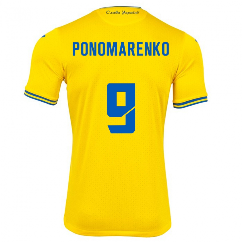 Kinder Ukraine Matviy Ponomarenko #9 Gelb Heimtrikot Trikot 24-26 T-Shirt Österreich