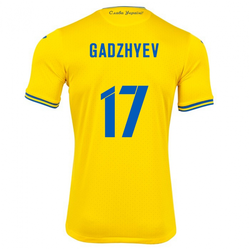 Kinder Ukraine Ramik Gadzhyev #17 Gelb Heimtrikot Trikot 24-26 T-Shirt Österreich