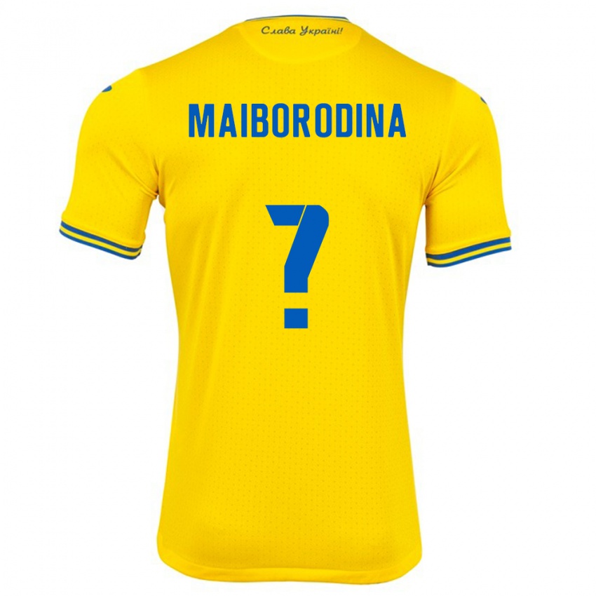 Kinder Ukraine Iryna Maiborodina #0 Gelb Heimtrikot Trikot 24-26 T-Shirt Österreich