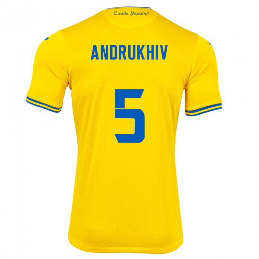 Kinder Ukraine Veronika Andrukhiv #5 Gelb Heimtrikot Trikot 24-26 T-Shirt Österreich