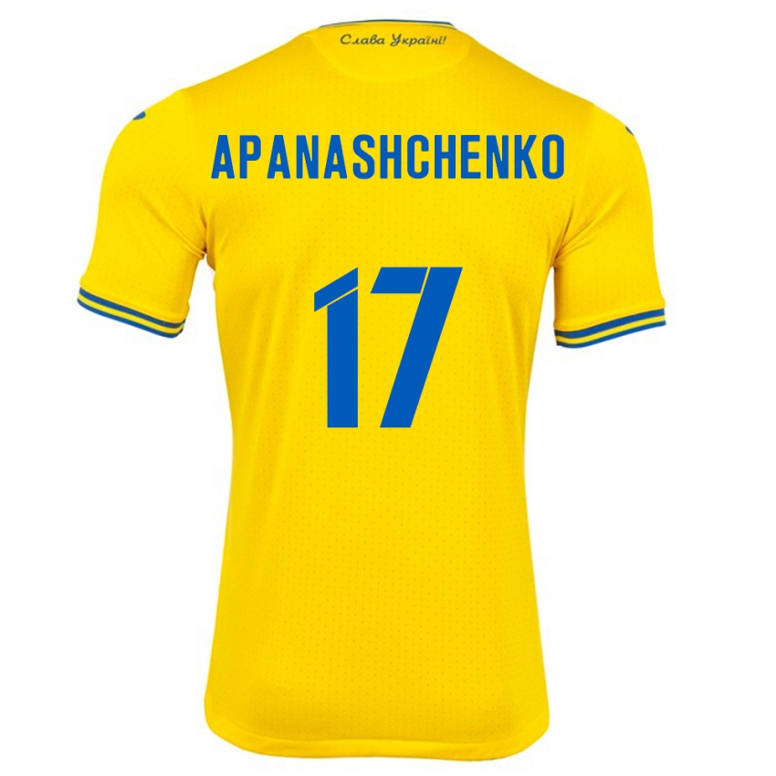 Kinder Ukraine Daryna Apanashchenko #17 Gelb Heimtrikot Trikot 24-26 T-Shirt Österreich