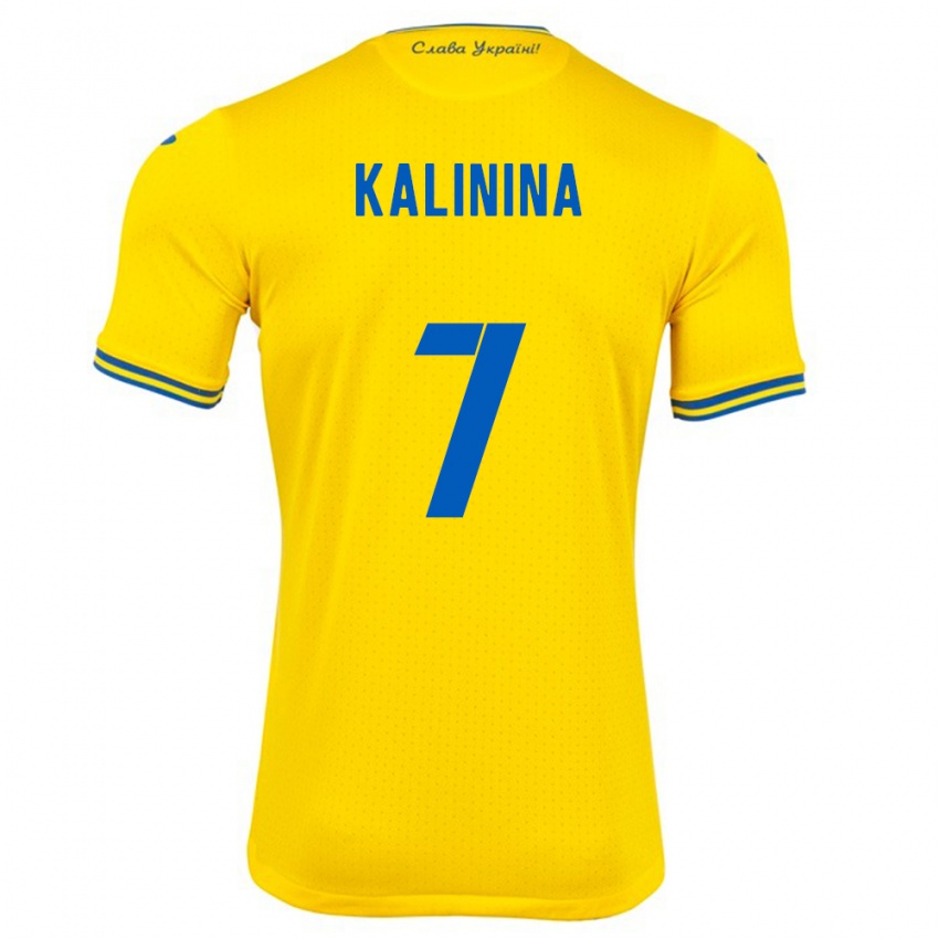 Kinder Ukraine Yana Kalinina #7 Gelb Heimtrikot Trikot 24-26 T-Shirt Österreich