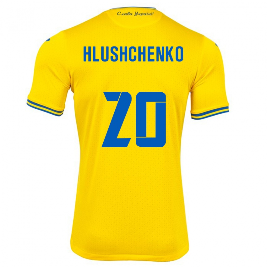 Kinder Ukraine Inna Hlushchenko #20 Gelb Heimtrikot Trikot 24-26 T-Shirt Österreich