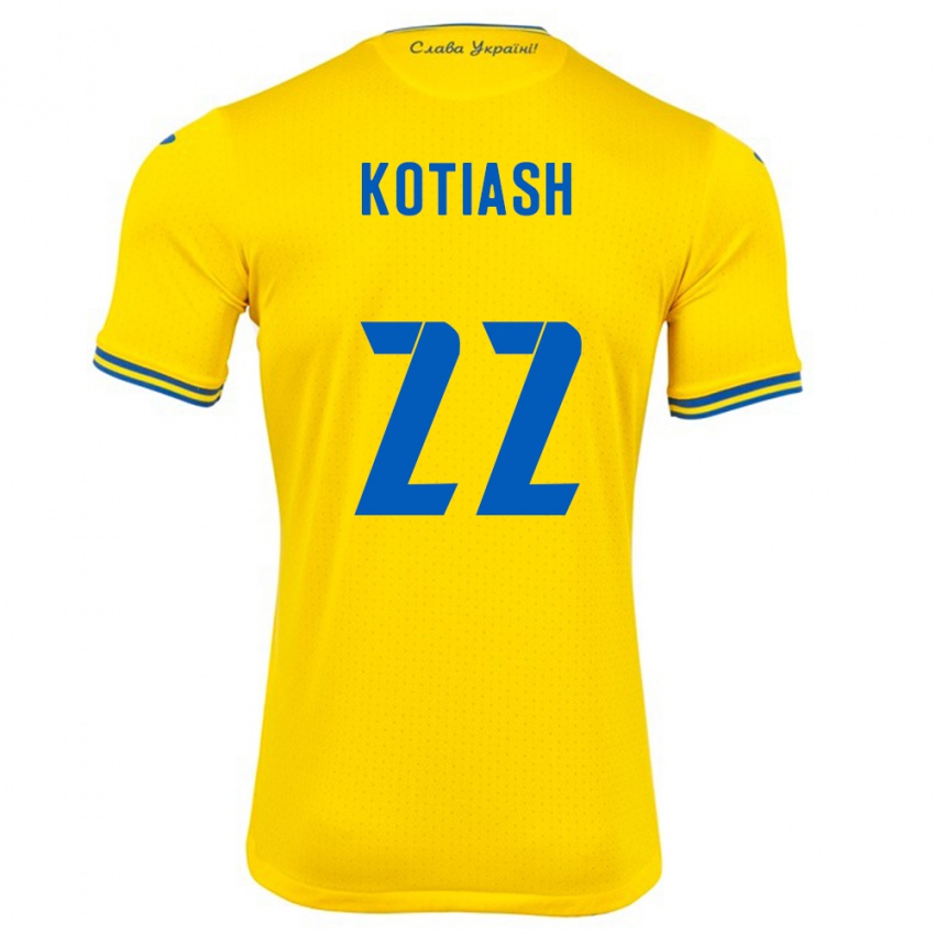 Kinder Ukraine Iryna Kotiash #22 Gelb Heimtrikot Trikot 24-26 T-Shirt Österreich