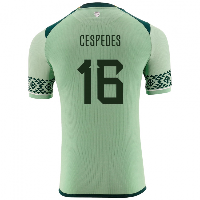 Kinder Bolivien Boris Céspedes #16 Hellgrün Heimtrikot Trikot 24-26 T-Shirt Österreich