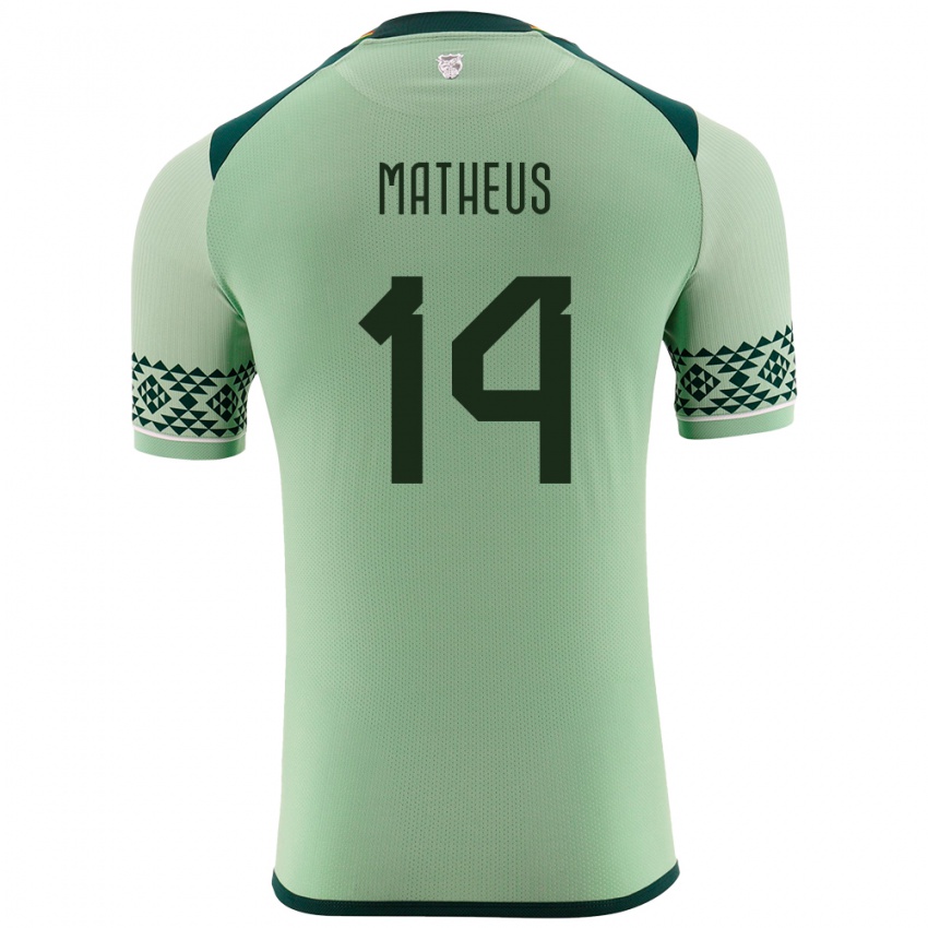 Kinder Bolivien Robson Matheus #14 Hellgrün Heimtrikot Trikot 24-26 T-Shirt Österreich