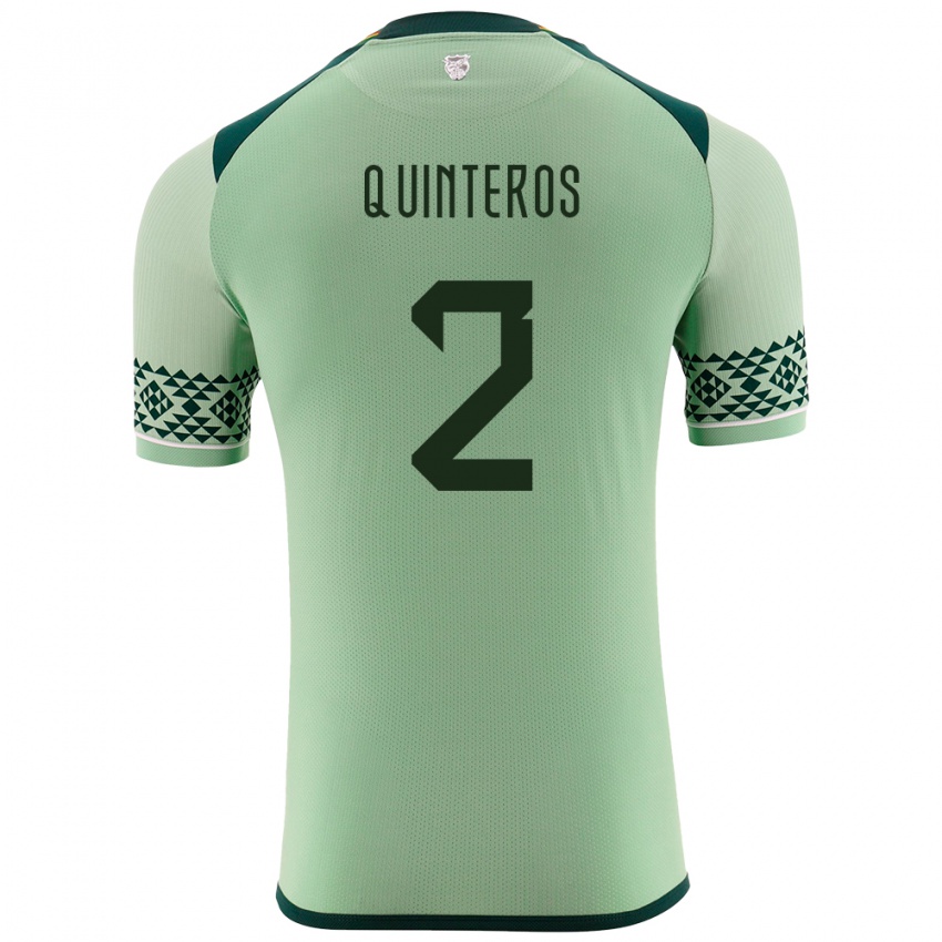 Kinder Bolivien Jairo Quinteros #2 Hellgrün Heimtrikot Trikot 24-26 T-Shirt Österreich